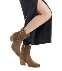 Xti Women's Suede Italian Western Booties By Xti