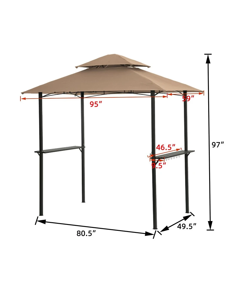 Streamdale Furniture Grill Gazebo 8x5 Ft Khaki