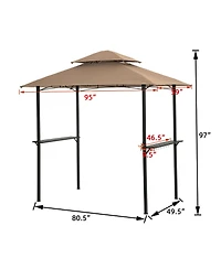 Streamdale Furniture Grill Gazebo 8x5 Ft Khaki