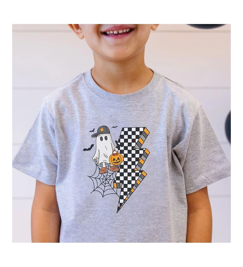 Sweet Wink Baby Boys Checker Ghost Halloween Short Sleeve T-Shirt