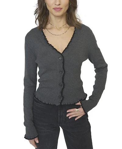 Central Park West Women's Isla Fitted Vneck Cardigan