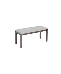 Casainc 6 Piece Wooden Dining Table Set with Table, 4 Upholstered Chairs and Bench