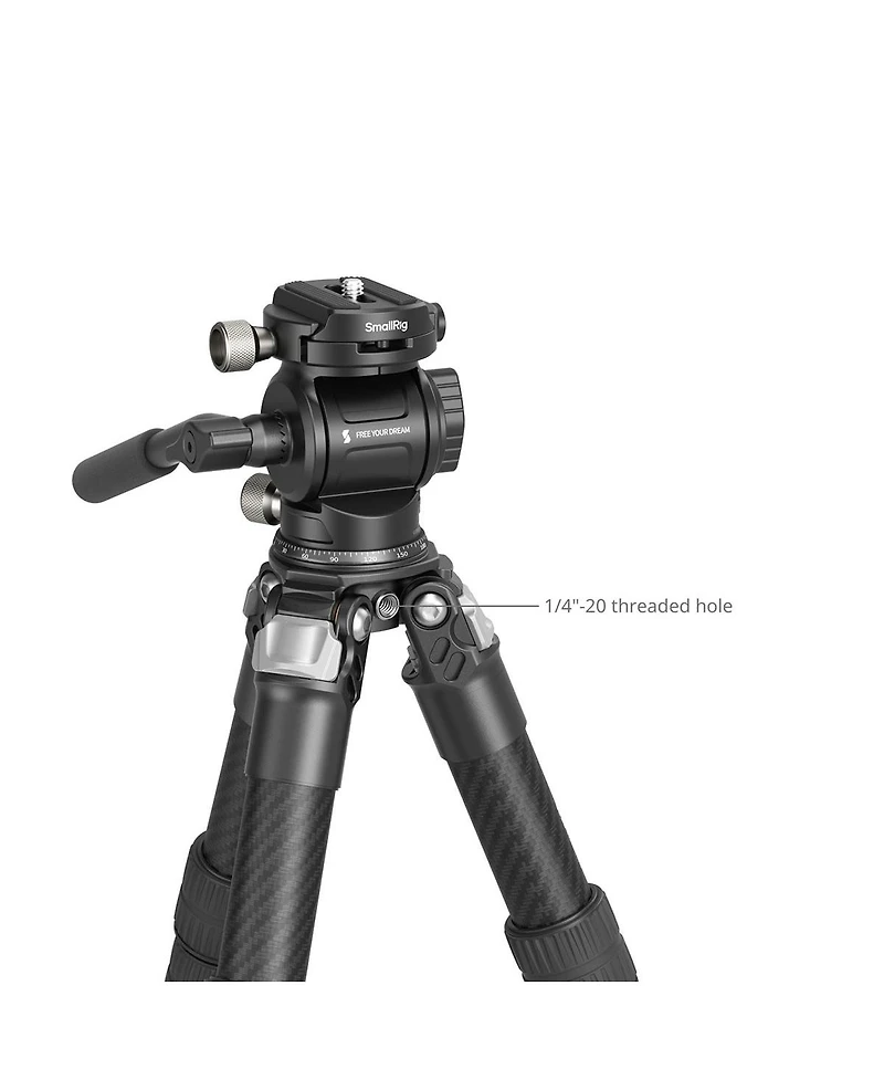 SmallRig 3-Section Heavy-Duty Carbon Fiber Tabletop Tripod with Video Head, Black