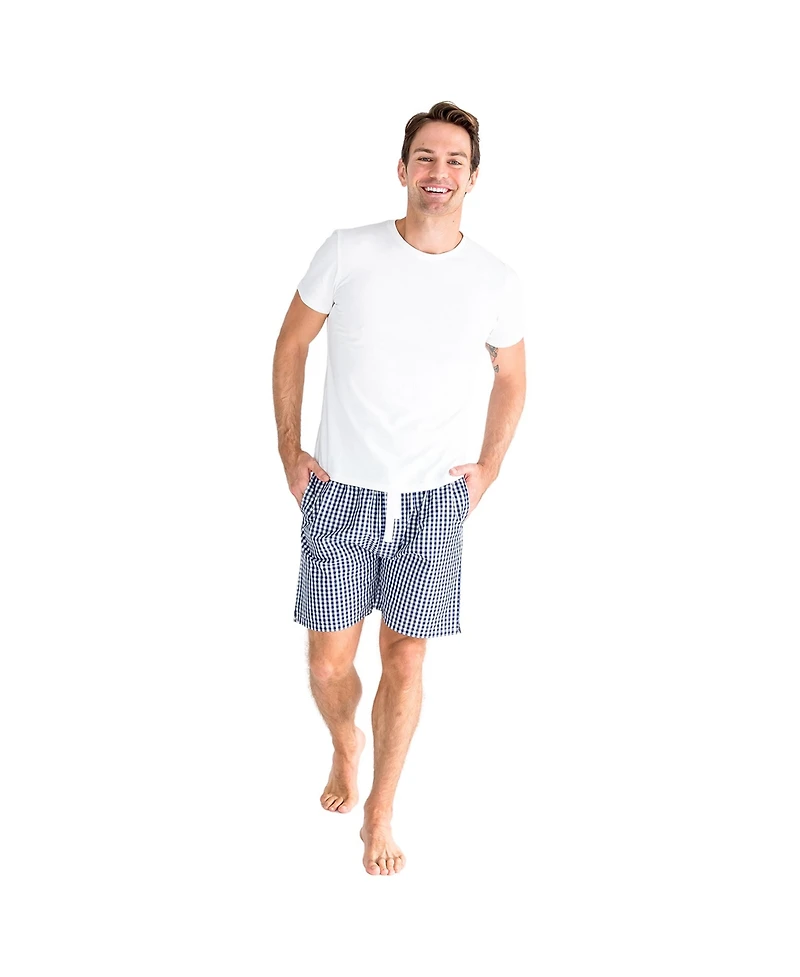 Sant and Abel Men's Hepburn Gingham Navy Sleep Shorts