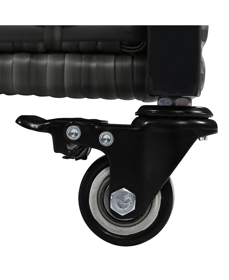 Slickblue Wicker Outdoor Grill Cart with Extended Table Top and Storage Cabinet