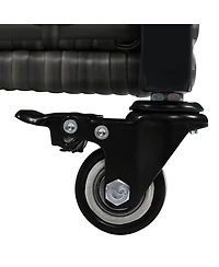 Slickblue Wicker Outdoor Grill Cart with Extended Table Top and Storage Cabinet