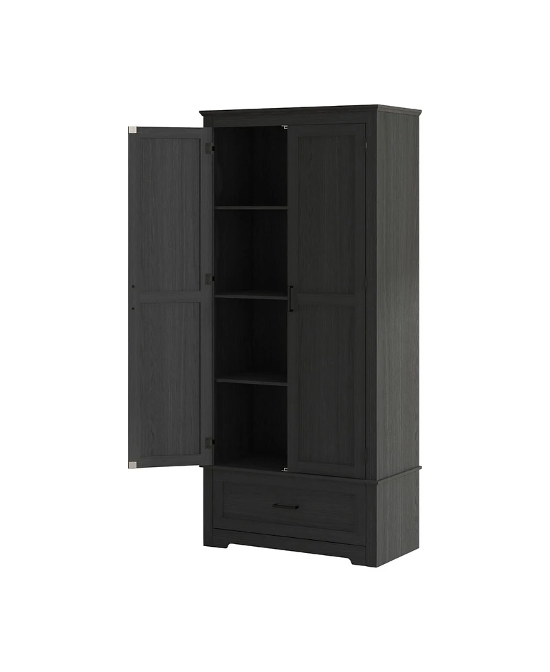 Slickblue Spacious Kitchen Storage Cabinet with Shelves for Pantry and Kitchen Organization