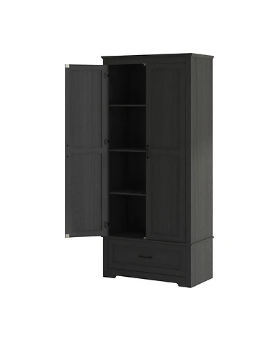 Slickblue Spacious Kitchen Storage Cabinet with Shelves for Pantry and Kitchen Organization