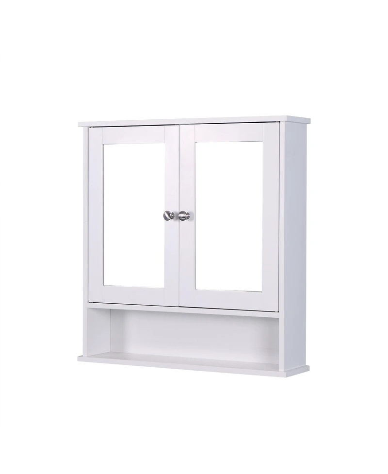 Casainc Wall Mounted Bathroom Cabinet with 2 Mirror Doors and Adjustable Shelf