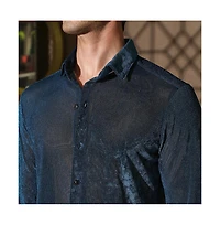 Campus Sutra Men's Men 's Solid Velvet Shirt