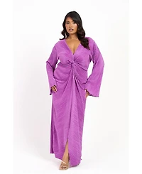 Fashion-szn Curve Women's Plisse Flare Sleeve Midaxi Dress