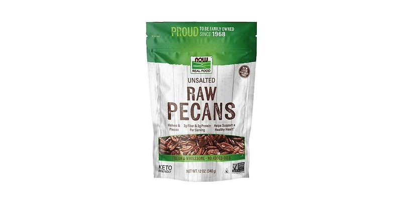 Now Foods Pecans Halves and Pieces Raw ,12 oz