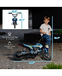 Qaba 24V Kids Motorcycle, Electric Dirt Bike with Rear Suspension,