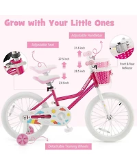 18-Inch Kids Bike with Training Wheels for Ages 6-8 – Pink