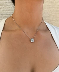 Adornia Tarnish Resistant Silver Five-Leaf Clover Pendant Necklace