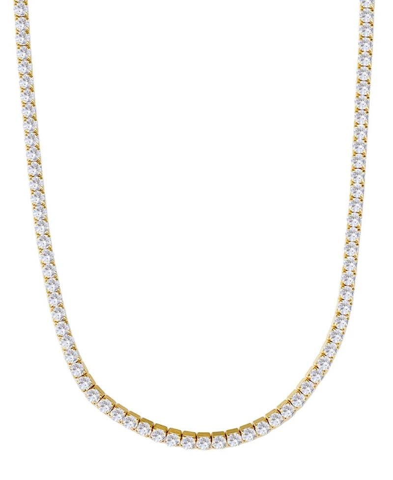 Adornia Gold Crystal 3mm Tennis Chain Necklace