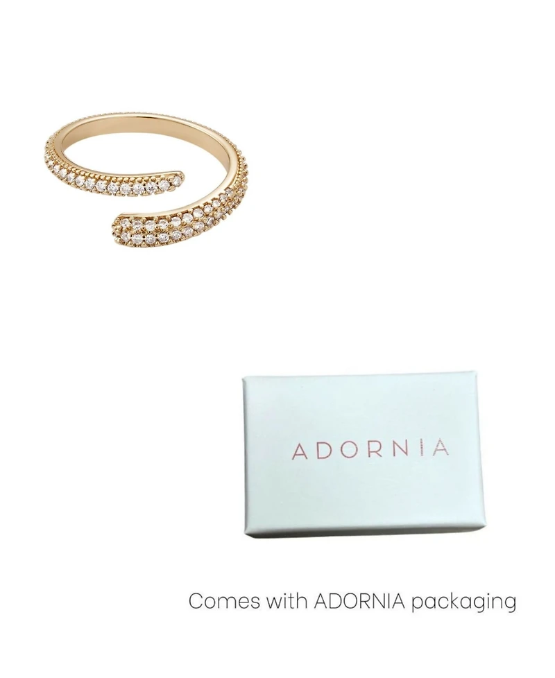 Adornia Gold Cubic Zirconia Overlapping Pave Bands