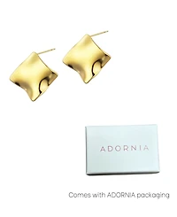 Adornia Tarnish Resistant Gold Wave Stud Earrings