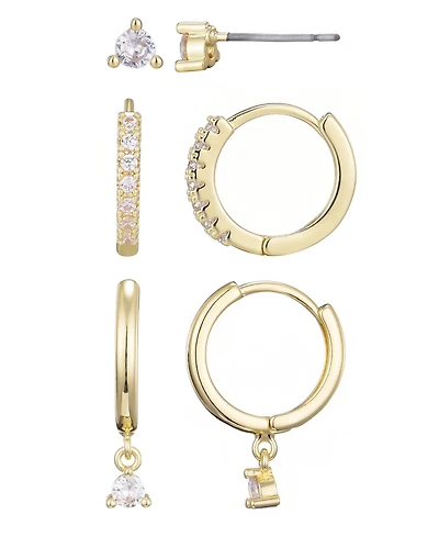 Adornia Gold Cubic Zirconia Earring Set