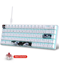 Risokeys 60% Mechanical Gaming Keyboard,61 Keys with Linear Blue Switches,Wired Mechanical Keyboard with Led Backlit,Compact Ergonomic Keyboard