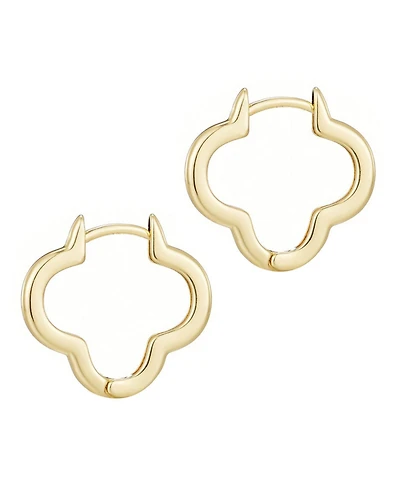 Adornia Gold Plated Clover Hoop Earrings