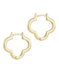 Adornia Gold Plated Clover Hoop Earrings