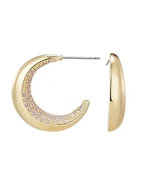 Adornia Gold Crystal Lined Hoop Earrings