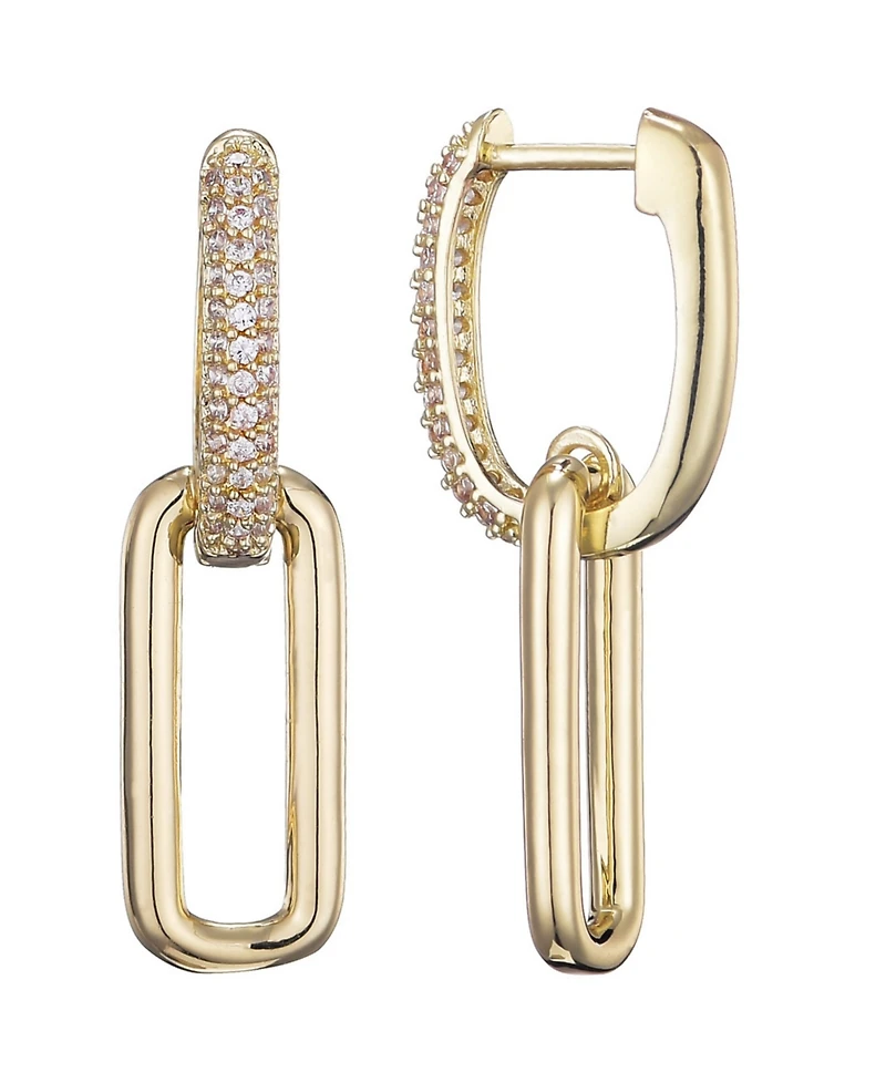 Adornia Gold Crystal Single Link Drop Earrings