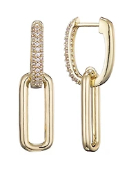 Adornia Gold Crystal Single Link Drop Earrings