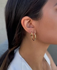 Adornia Gold Endless Hoop Earrings Set