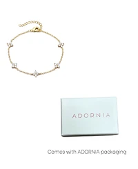 Adornia Gold Cubic Zirconia Flower Station Bracelet
