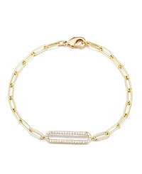 Adornia Gold Cubic Zirconia Elongated Pave Link Bracelet