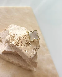 Adornia Gold White Mother of Pearl Flower Ring