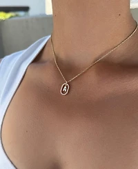 Adornia Gold Plated Cubic Zirconia Floating Letter Frame Necklace