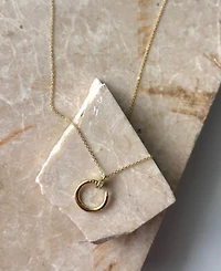 Adornia Gold Cubic Zirconia Curved Nail Ring Necklace
