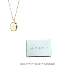 Adornia Gold Cubic Zirconia Oval Locket Starburst Necklace