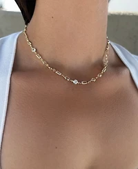 Adornia Gold Crystal Mixed Shape Necklace