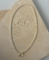 Adornia Gold Crystal Toggle Tennis Necklace