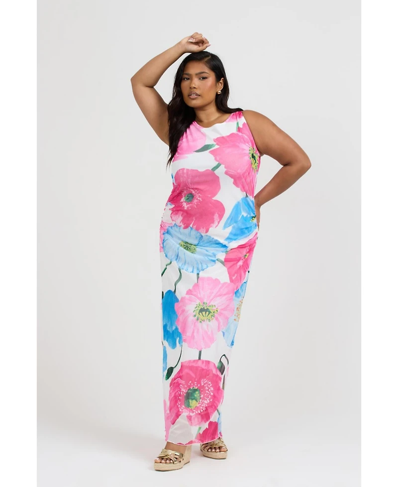 Fashion-szn Curve Women's Mesh Maxi Dress