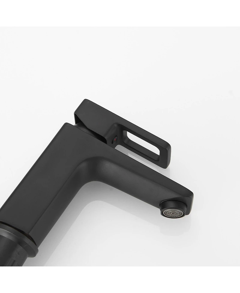 Greenspring Single Hole Single-Handle Bathroom Faucet with drain in Matte Black