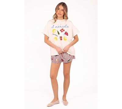 Petal and Pup Women's Krystal Short Set - Red Stripe Xl