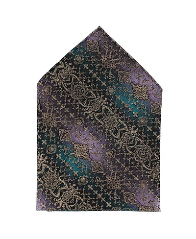 Trafalgar Men's The Spellbound Brocade Novelty Silk 12x12 Pocket Square