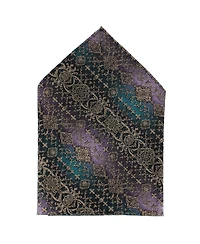 Trafalgar Men's The Spellbound Brocade Novelty Silk 12x12 Pocket Square