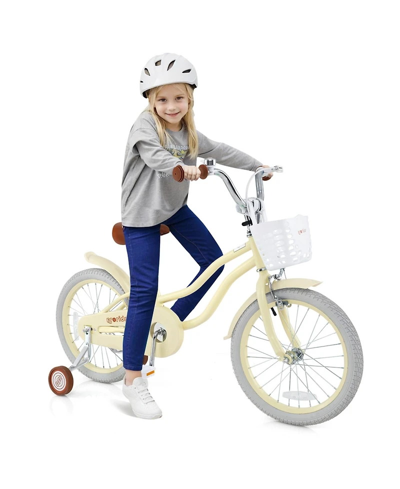 Akiudex 18 Inch Kids Bike Adjustable with Training Wheels Ages 3-8 Years Olds