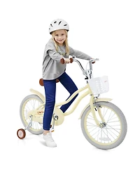 Akiudex 18 Inch Kids Bike Adjustable with Training Wheels Ages 3-8 Years Olds