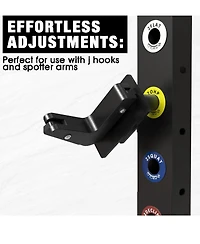 Mikolo Squat Rack Magnetic Position Markers - Power Cage Attachment, for J-Hooks and Spotter Arms (1" Holes)