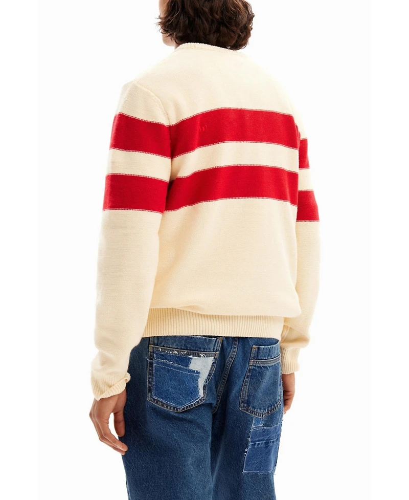 Desigual Men's Striped sweater with pattern.