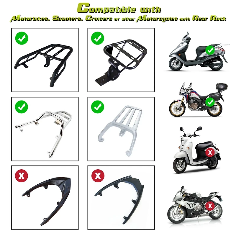 Yescom Ahr 36L Universal Motorcycle Tour Tail Box Scooter Trunk Storage Security Lock