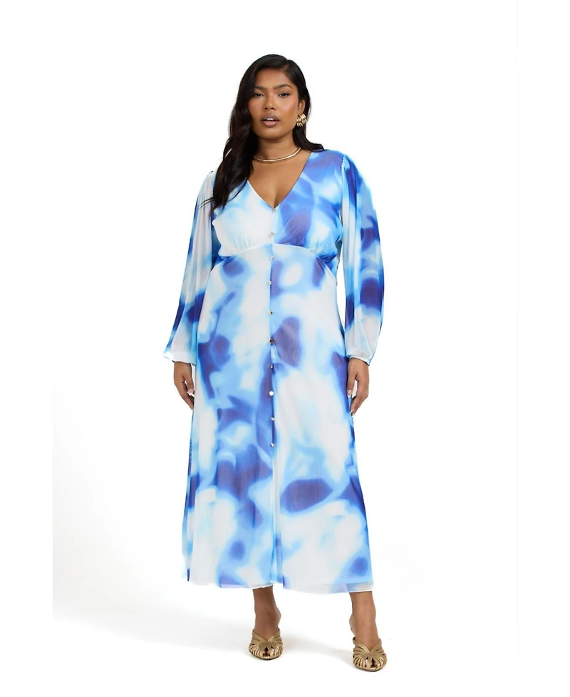 Fashion-szn Curve Plus Mix Print Maxi Dress
