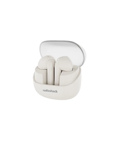 RadioShack Transparent Case Tws Earbuds, White, IPX5, Bluetooth 5.4, Noise Cancelling 3304410